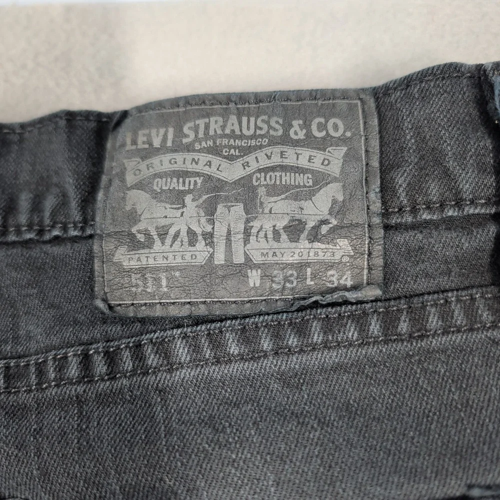 Levi's 511 Jeans Mens 33x34 Black Slim Fit Stretch Denim Casual Everyday Pants